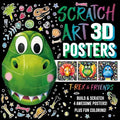 Scratch Art 3D Posters: T-Rex & Friends: Build and Scratch 4 Awesome Posters, Plus Extra Pages of Coloring - Paperback