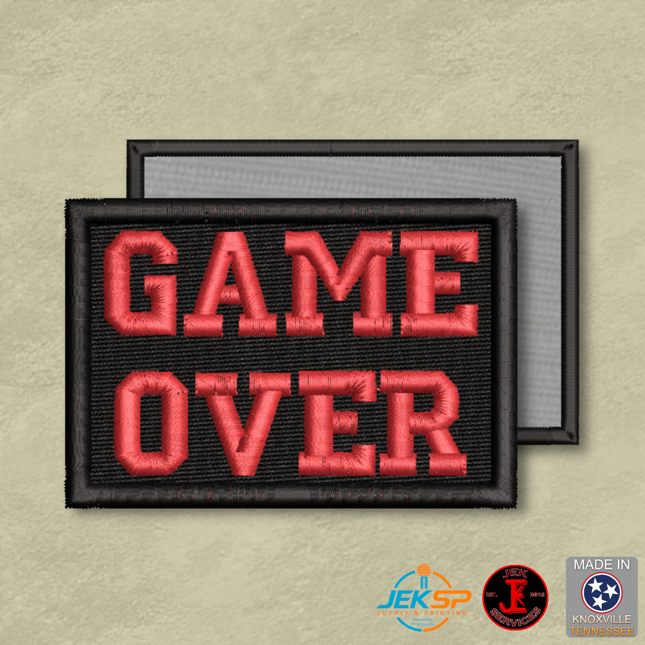 Game Over Funny Morale Patch | Made in USA | VELCRO® Brand Hook Backing