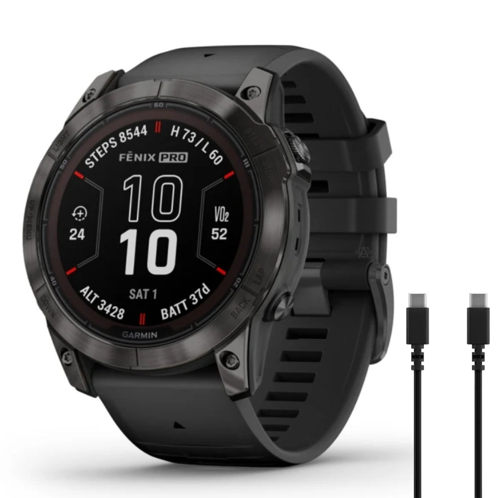 Garmin Fenix 7X Pro Solar Sapphire - Solar Powered Smartwatch w/ GPS & ECG