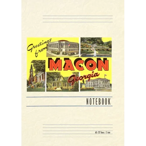 Vintage Lined Notebook Greetings from Macon - Paperback