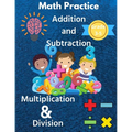 Math Practice with Addition, Subtraction, Multiplication & Division Grade 3-5: Math Worksheets with 2000+ Problems for Kids - Paperback