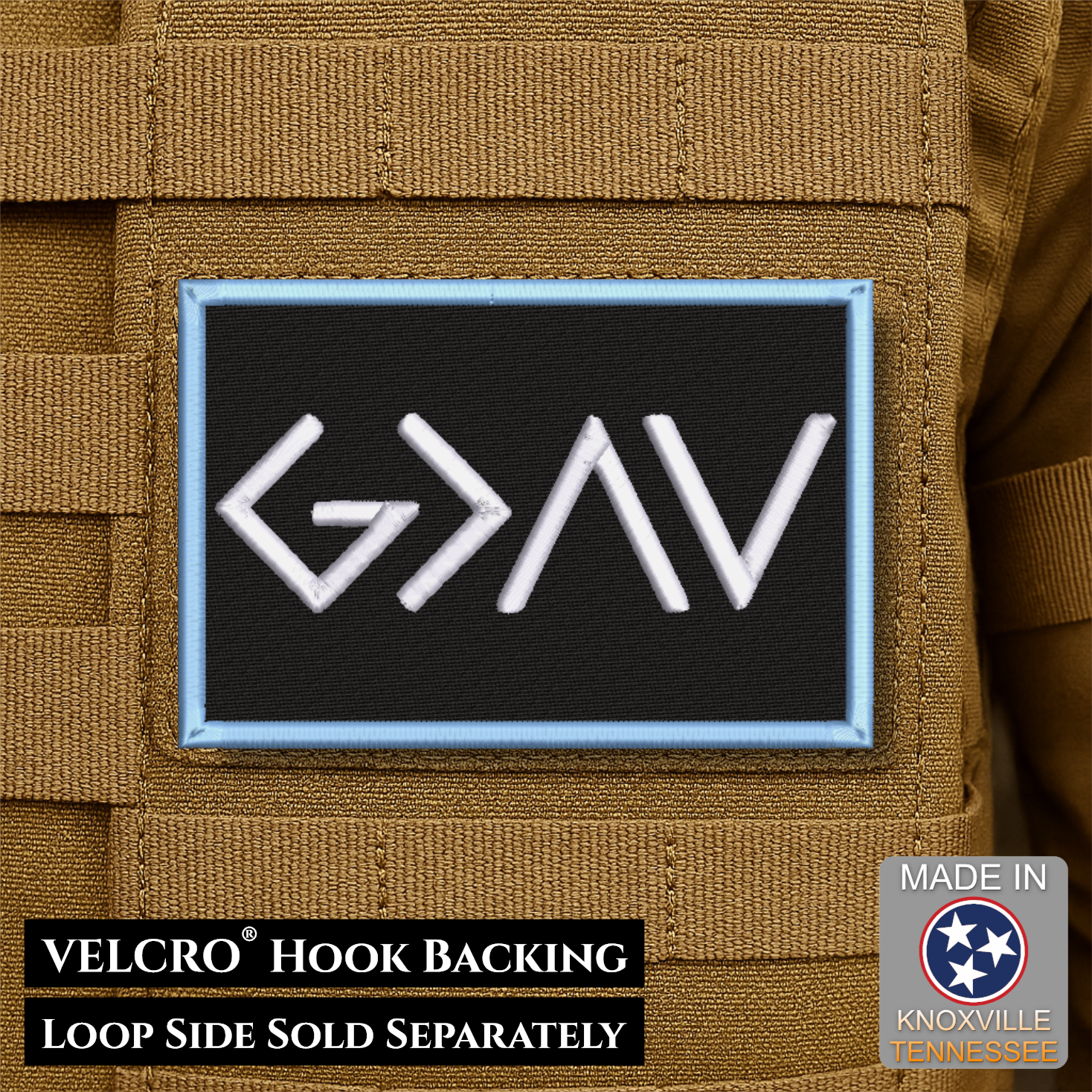 God Is Greater Than the Highs and Lows Morale Patch, 2x3" | Made in USA | VELCRO® Brand Hook Backing