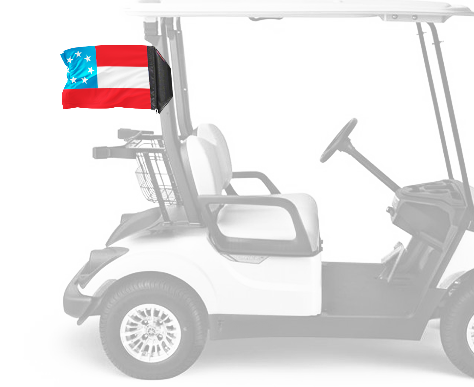 1st Confederate 7 Star 12"x18" Forever Wave Flag for Golf Carts