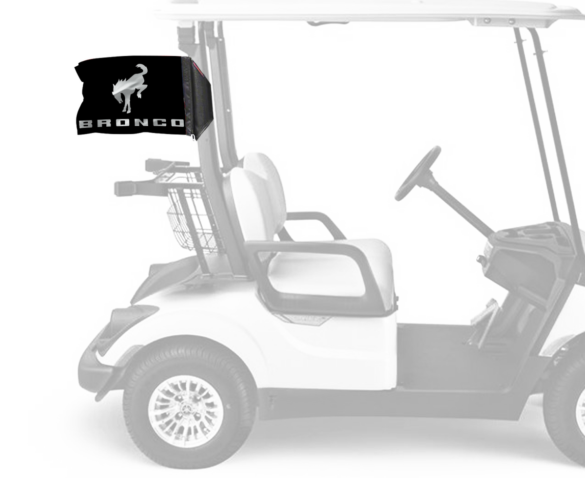 Bucking Bronco 12"x18" Forever Wave Flag for Golf Carts