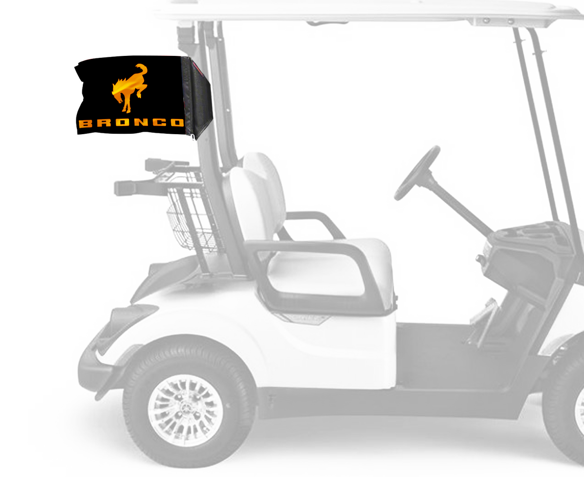 Bucking Bronco 12"x18" Forever Wave Flag for Golf Carts