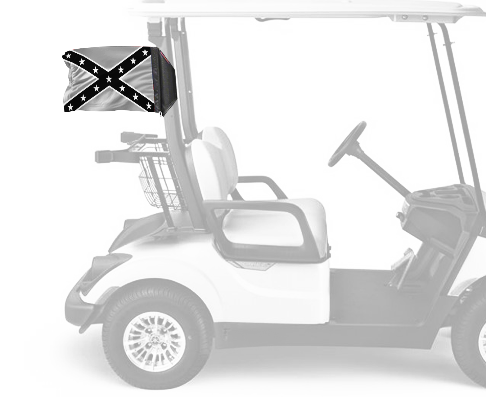 Confederate Subdued 12"x18" Forever Wave Flag for Golf Carts