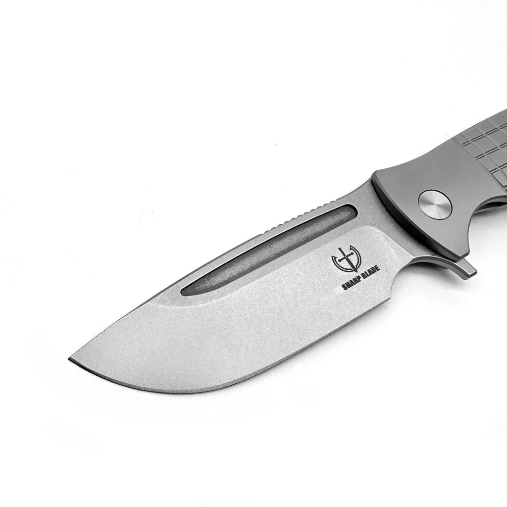 Sharp Blade - 14C28N Steel 3.86" Blade, Titanium Handle Premium EDC Pocket Knife