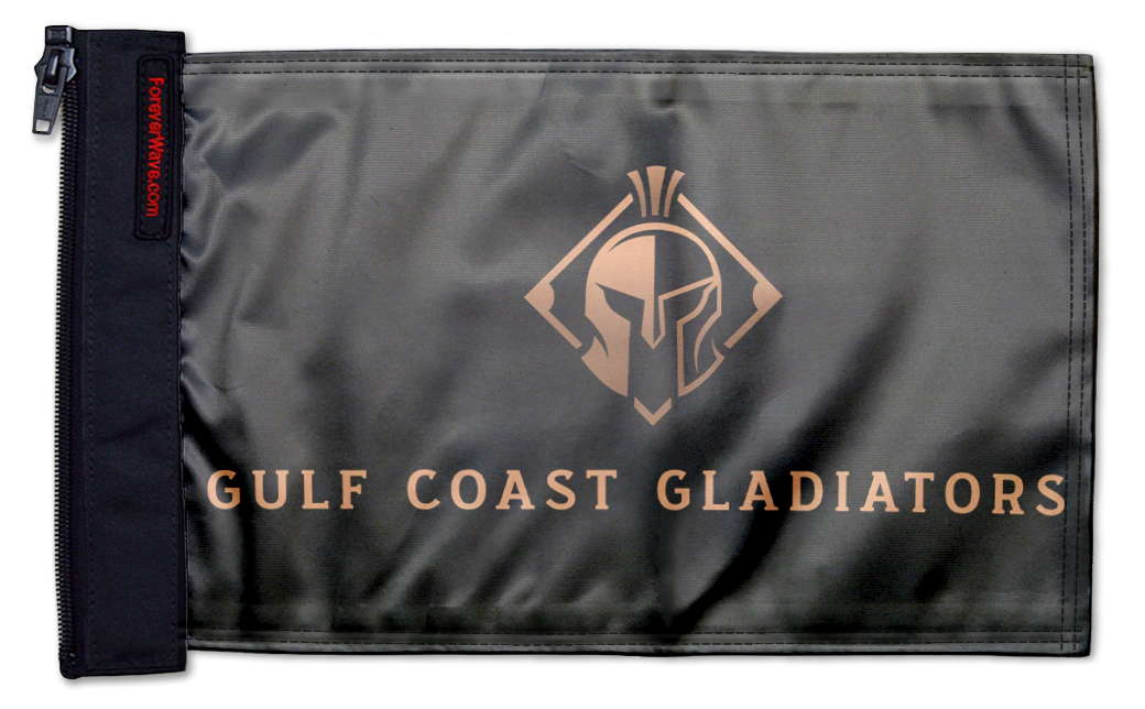 Gulf Coast Gladiators 12"x18" Forever Wave Flag for Jeep Wrangler JLU 4-Door 2018-Present