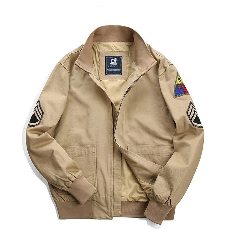 Fury Brad Pitt WW2 US Army Military Tanker Jackets Khaki Cotton Field Combat Outwear Uniforms Spring Autumn Lightweight Coats