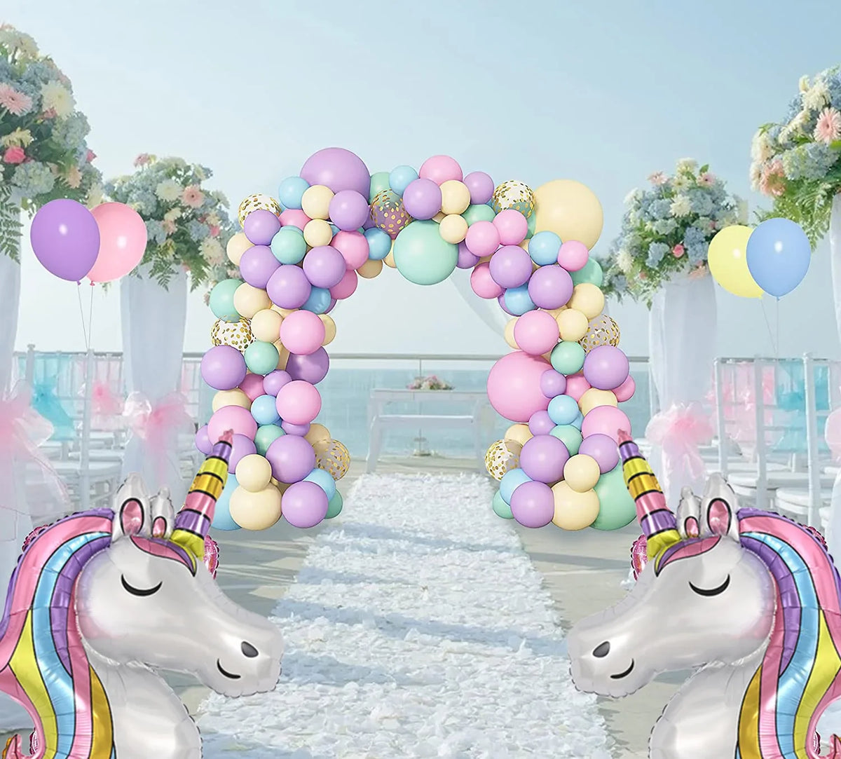 147pcs Unicorn Birthday Balloons Arch Garland Kit Happy Birthday Banner for Girls Unicorn Birthday Party Decorations
