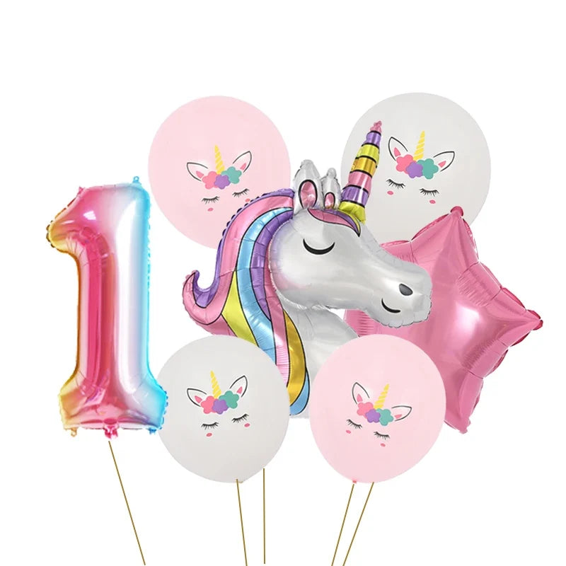 147pcs Unicorn Birthday Balloons Arch Garland Kit Happy Birthday Banner for Girls Unicorn Birthday Party Decorations