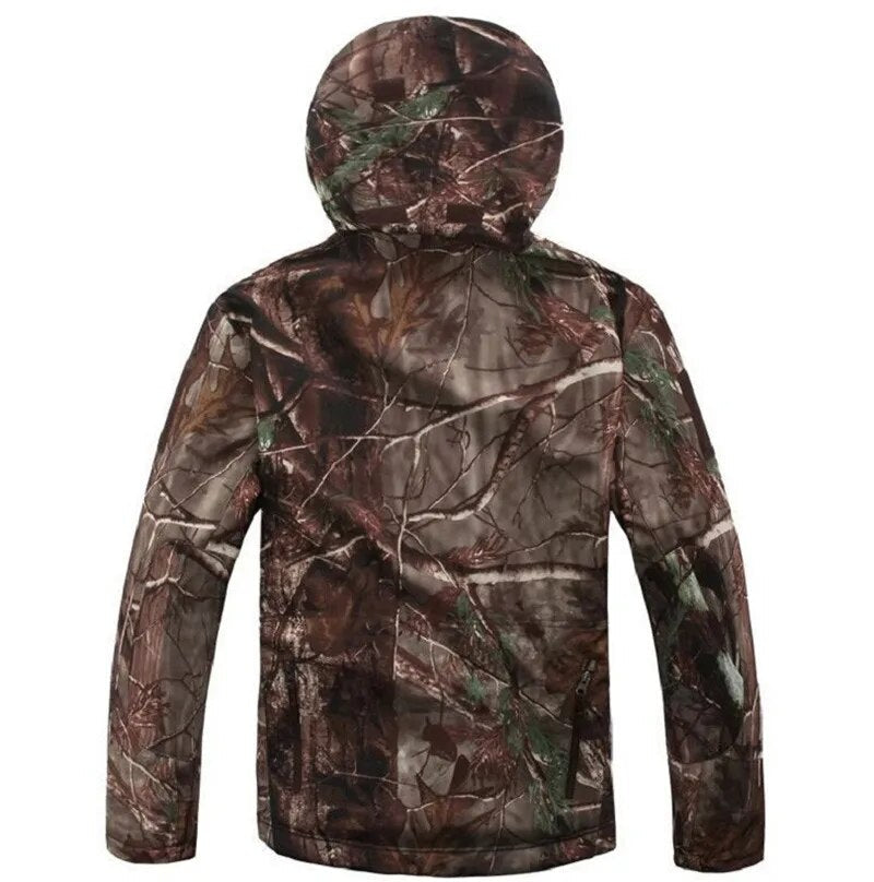 Men Military Tactical Hiking Jacket Outdoor Windproof Fleece Thermal Sport Waterproof Hunting Clothes Hooded Army Camo Outerwear