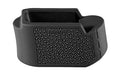 Hogue Grip Extension |  Magazine Base Pad |  For Glock 19 9MM 10/15 Round Magazines to Fit Glock 26 |  OverMolded Material |  Cobblestone Texture |  Black