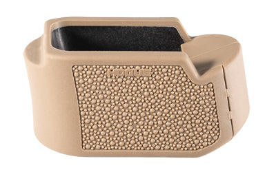 Hogue Grip Extension |  Magazine Base Pad |  For Glock 19 9MM 10/15 Round Magazines to Fit Glock 26 |  OverMolded Material |  Cobblestone Texture |  Flat Dark Earth