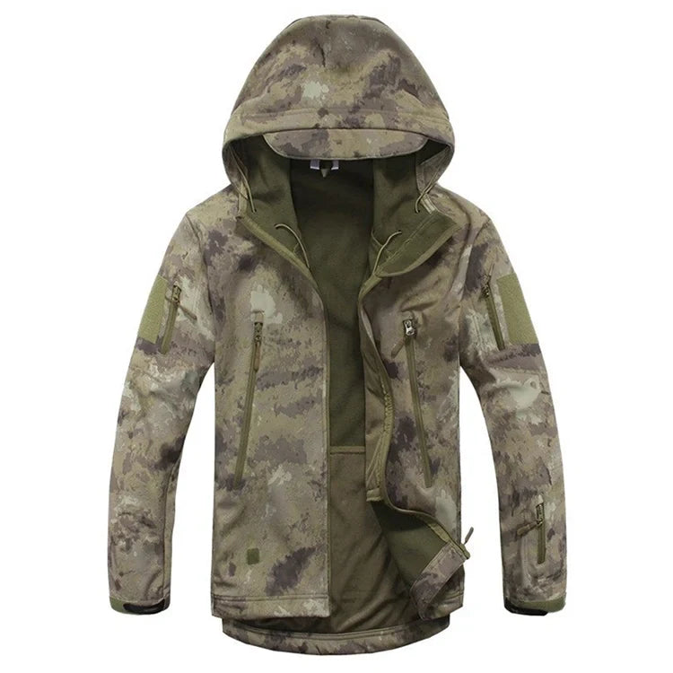 Lurker Soft Shell Camouflage Jacket Men Waterproof Hunting Clothing Warm Camo Tactical Jackets Outdoor Combat Hoodie Coat
