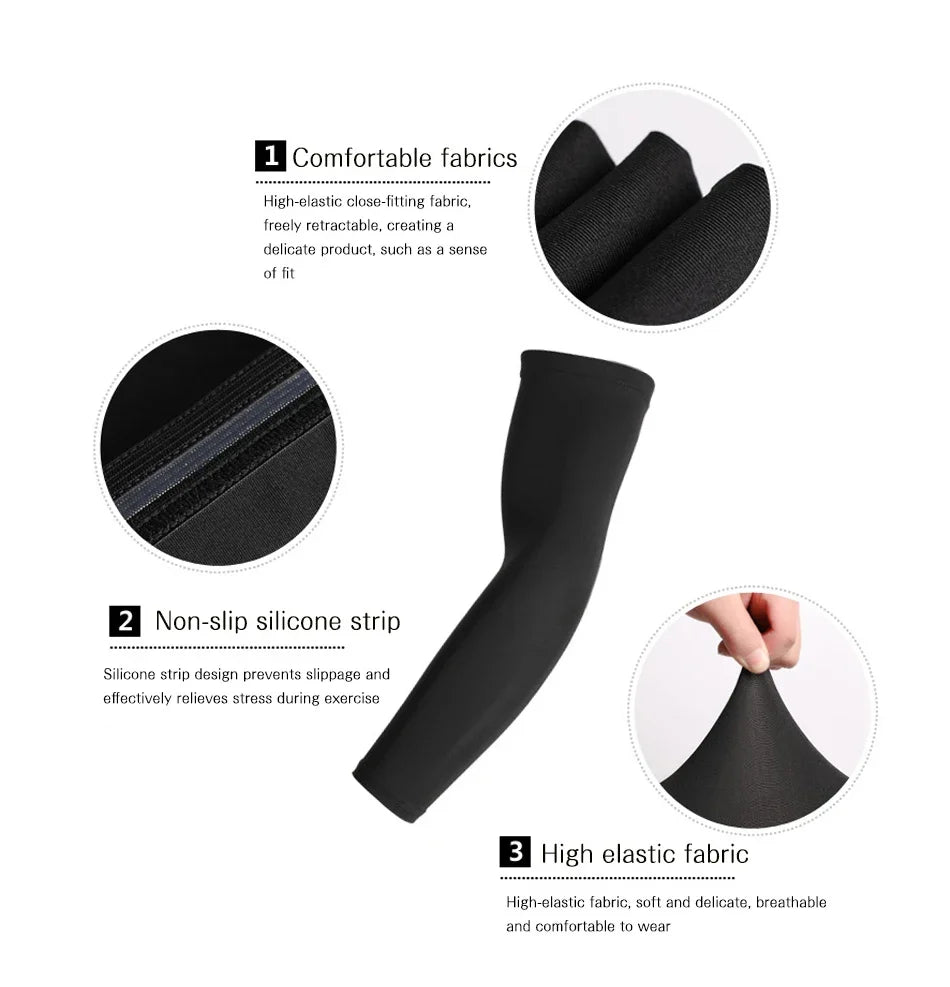 Icy Silk Sun Protection Arm Sleeves Cooling Breathable Outdoor Cycling Fishing Sports Sleeves