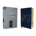 Niv, Thinline Bible, Compact, Leathersoft, Blue Floral, Red Letter, Comfort Print - Imitation Leather