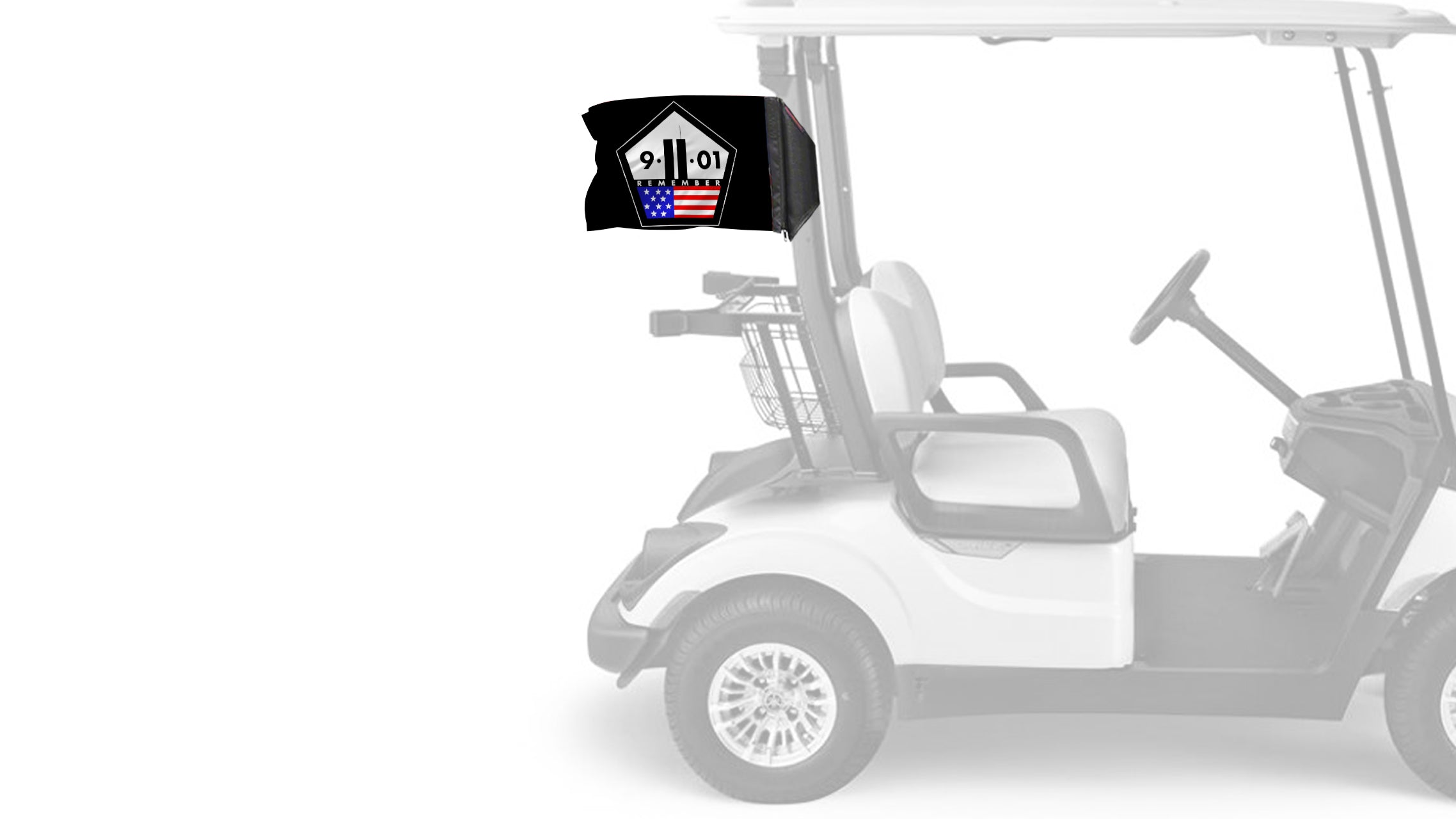 911 Remember 12"x18" Forever Wave Flag for Golf Carts
