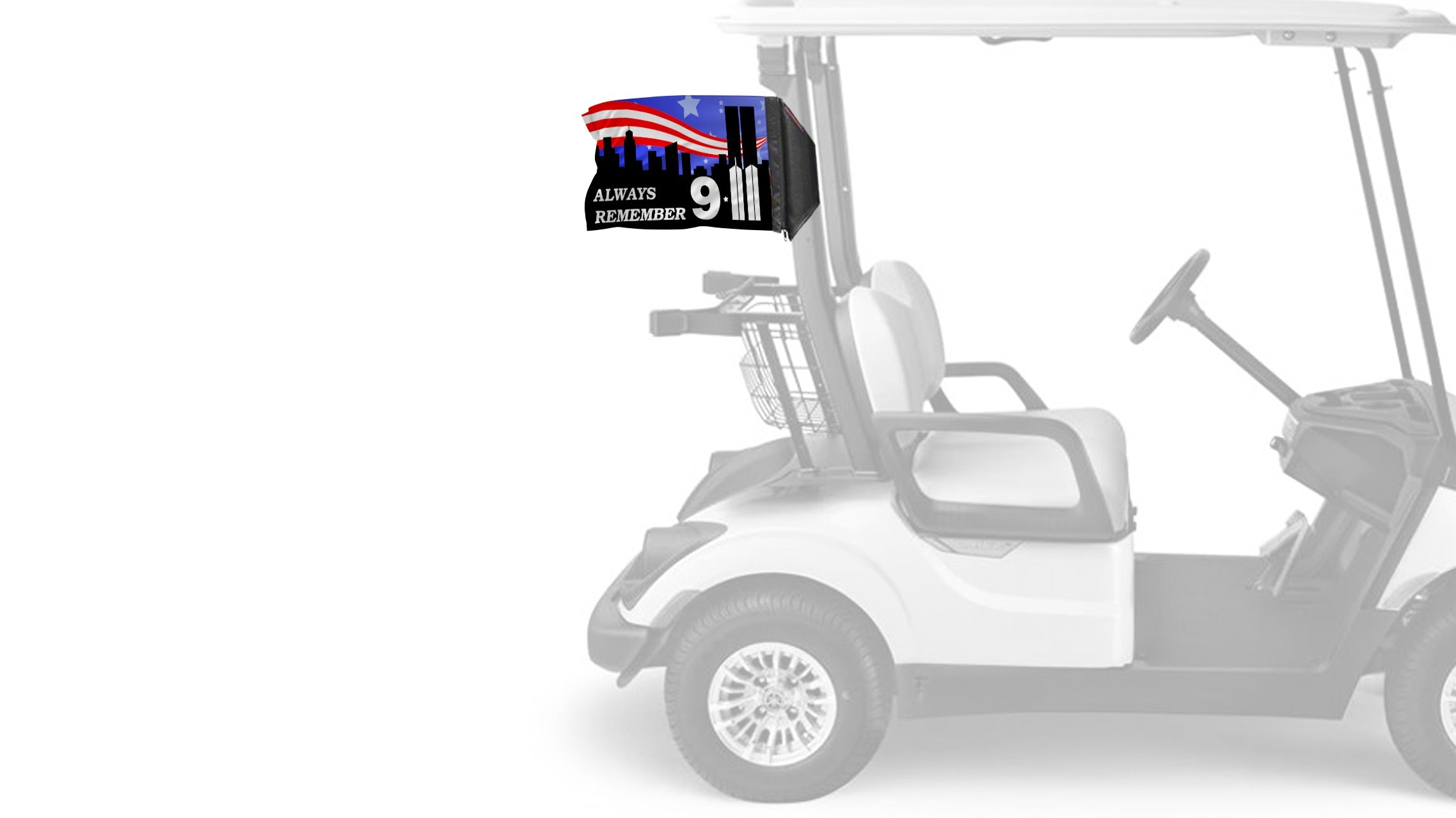 911 Tribute 12"x18" Forever Wave Flag for Golf Carts