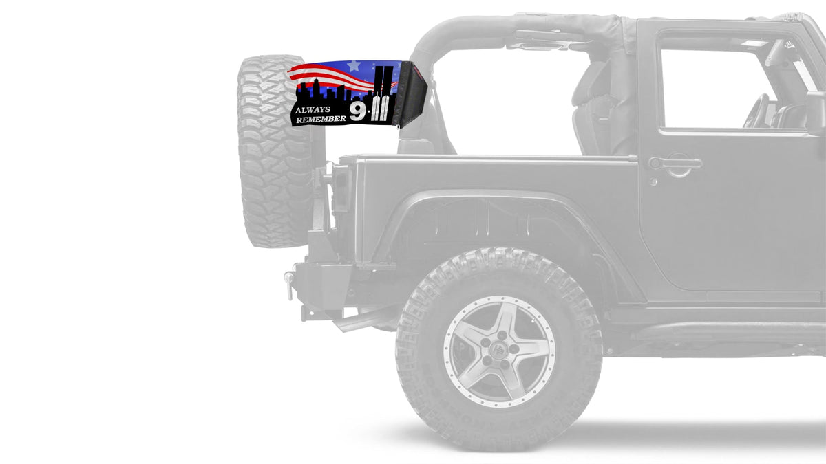 911 Tribute 12"x18" Forever Wave Flag for Jeep Wrangler TJ 1996-2006