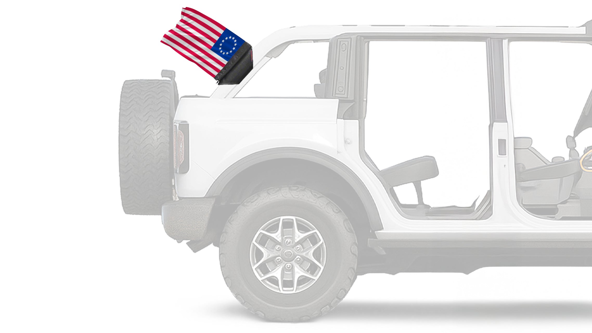 Betsy Ross 12"x18" Forever Wave Flag for Bronco