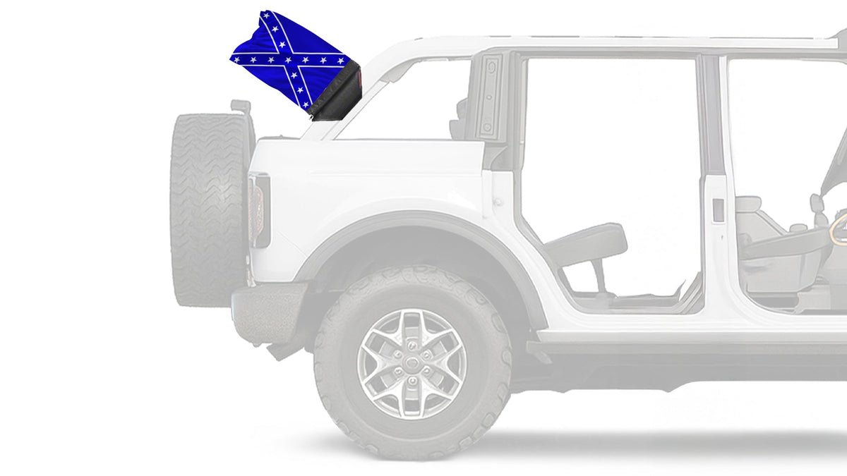 Confederate Blue 12"x18" Forever Wave Flag for Bronco