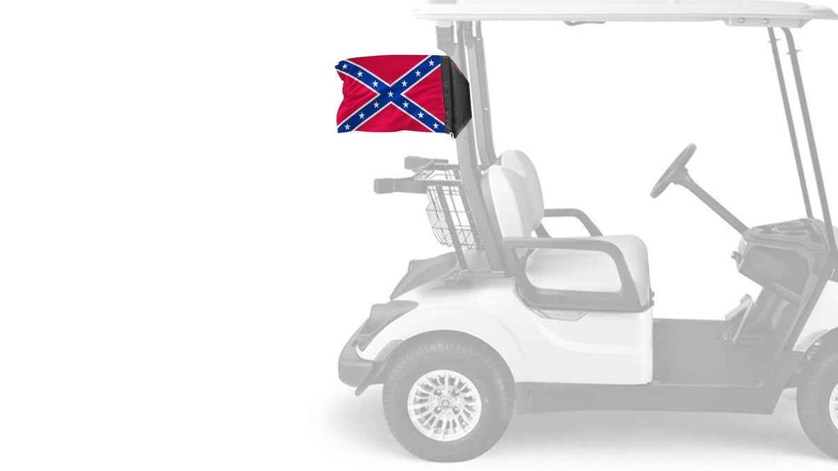 Confederate 12"x18" Forever Wave Flag for Golf Carts