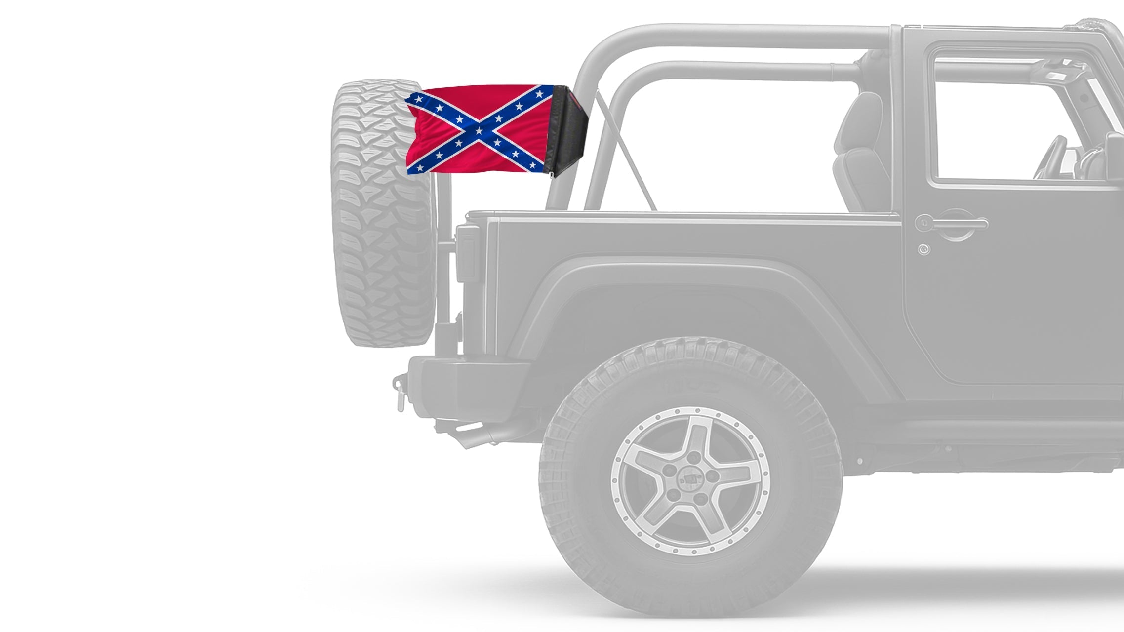 Confederate 12"x18" Forever Wave Flag for Jeep Wrangler LJ 2003-2006