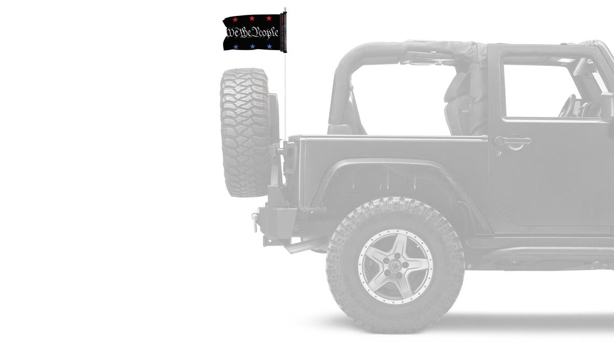 We The People 12"x18" Forever Wave Flag for Jeep Wrangler JKU 4-Door 2007-2018