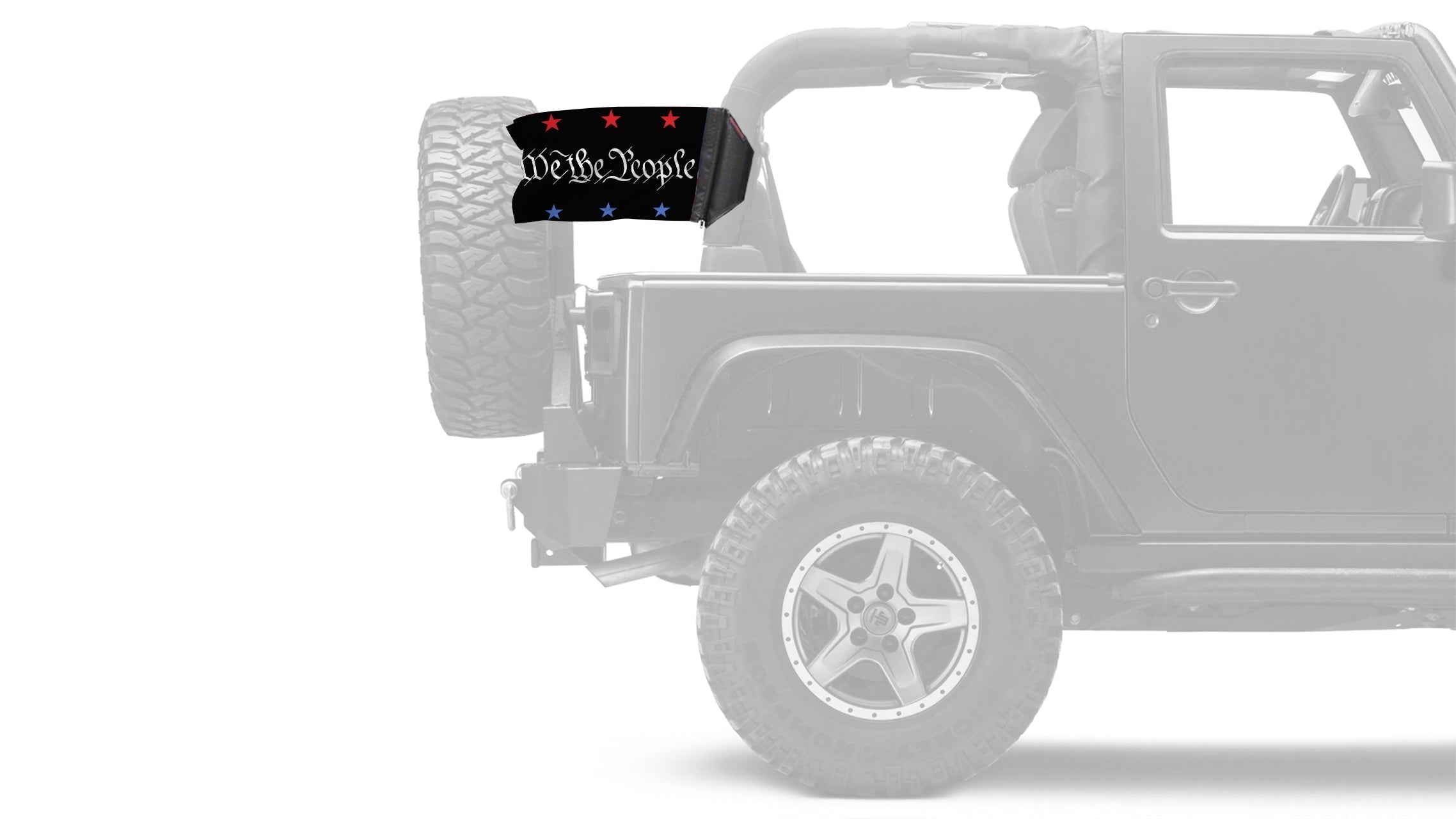We The People 12"x18" Forever Wave Flag for Jeep Wrangler YJ 1986-1995