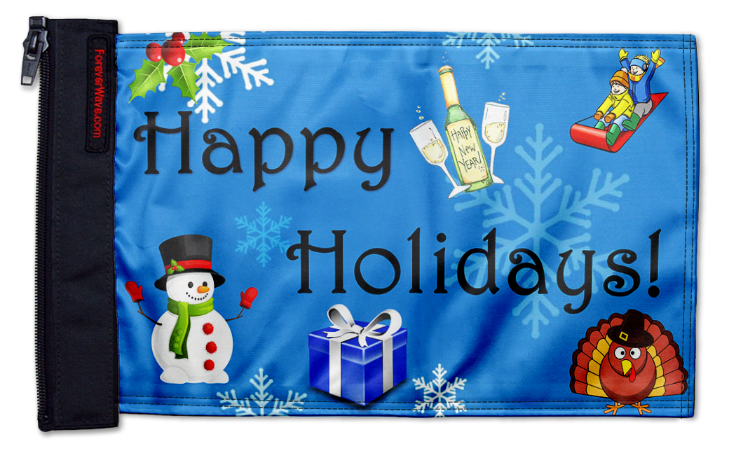 Happy Holidays 12"x18" Forever Wave Flag