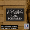 Worst Case Scenario Funny Morale Patch, 2x3" | Made in USA | VELCRO® Brand Hook Backing