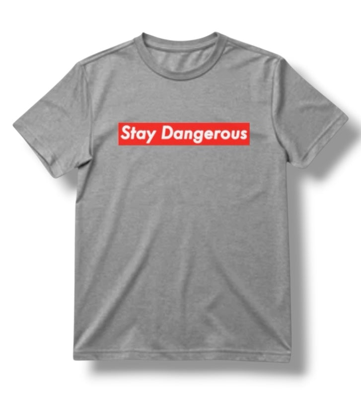 STAY DANGEROUS TEE (HEATHER GREY)