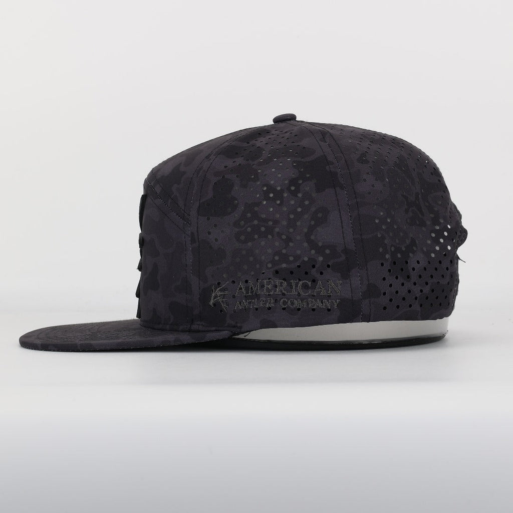 Black Marsh Duck Camo Back Country Performance Snapback Hat