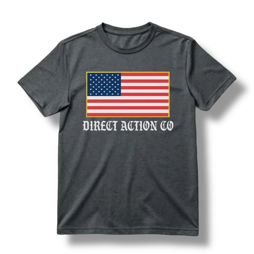DA CO FLAG TEE (BLACK / HEATHER METAL)