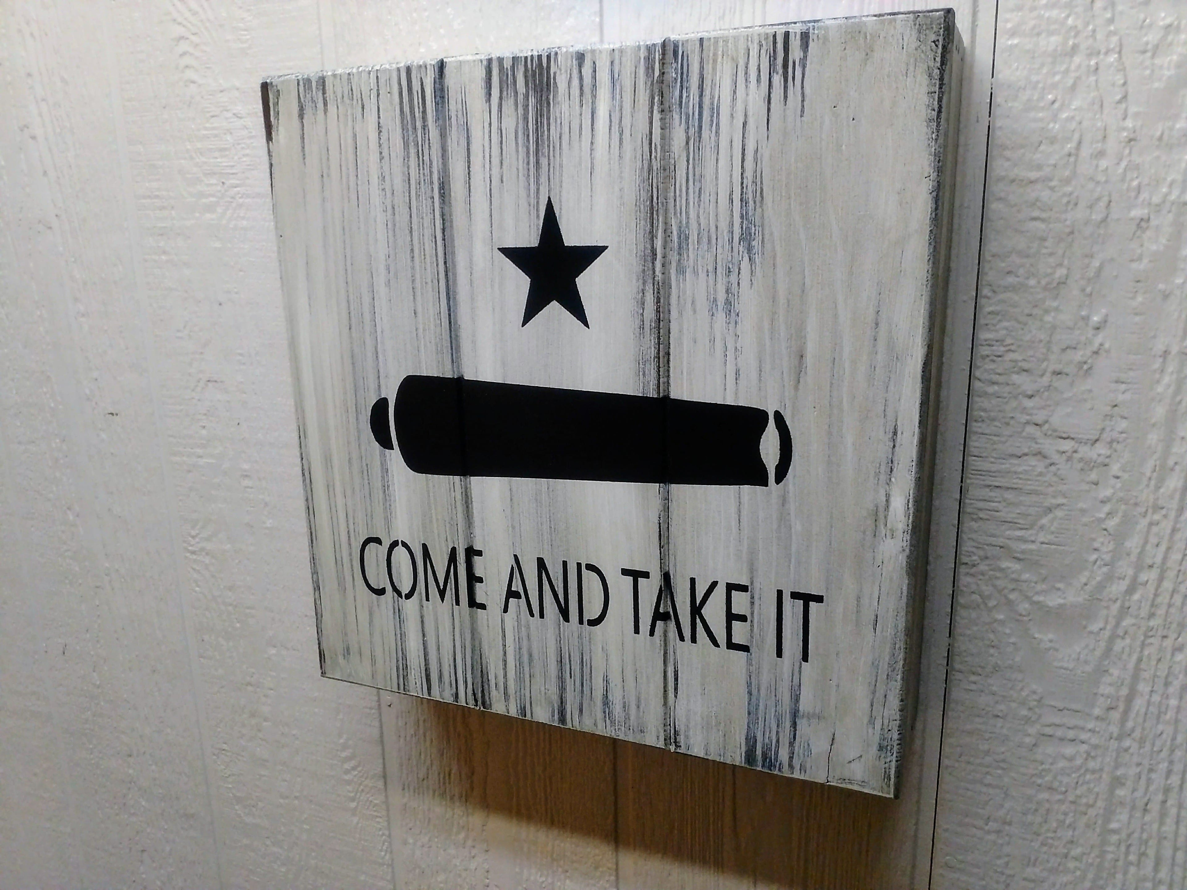 "Come and Take It"  wall art box.