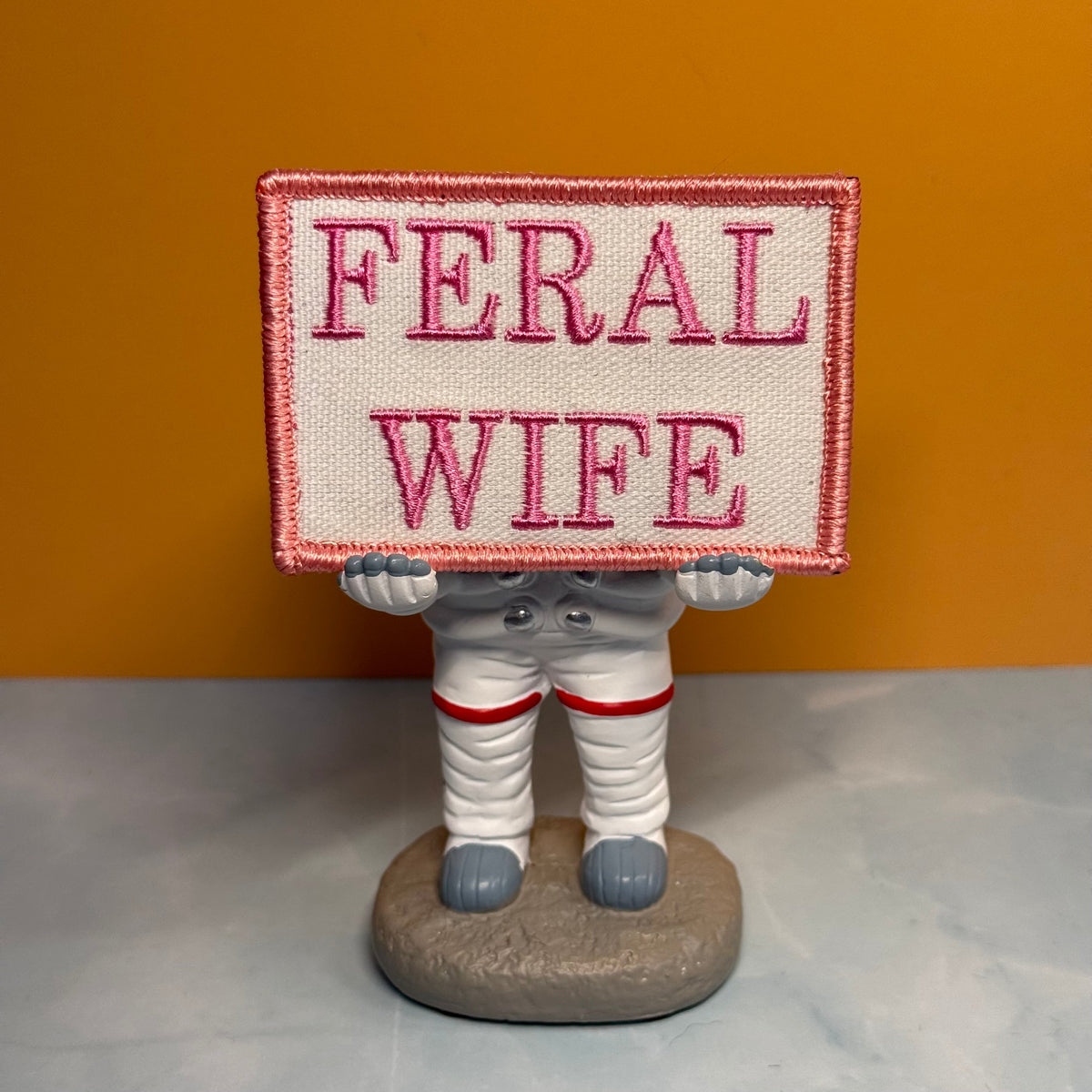 Feral Wife Funny Morale Patch, 2x3" | Made in USA | VELCRO® Brand Hook Backing
