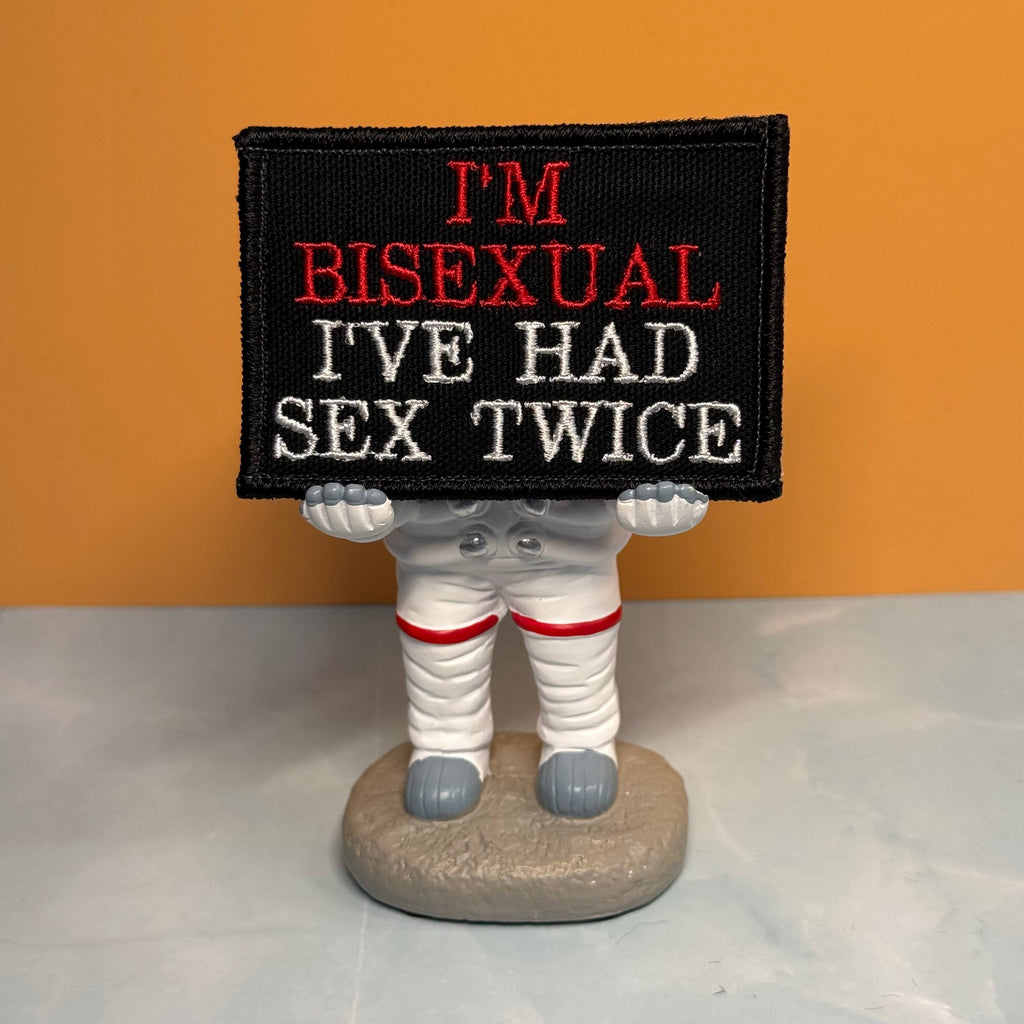 I'm Bisexual - I've Had Sex Twice Funny Morale Patch, 2x3" | Made in USA | VELCRO® Brand Hook Backing