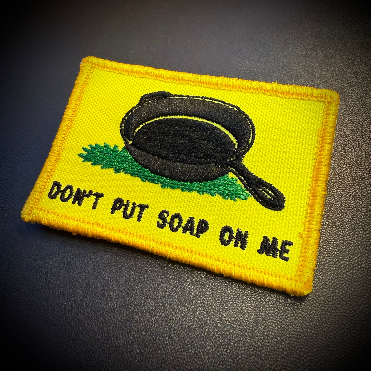 Don't Put Soap On Me Funny Gadsden Morale Patch, 2x3" | Made in USA | VELCRO® Brand Hook Backing