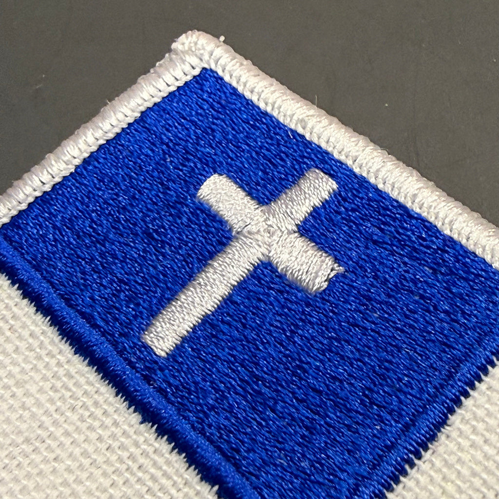 Tactical and White/Blue Christian Flag Patches, 2x3.5" | Made in USA | VELCRO® Brand Hook Backing