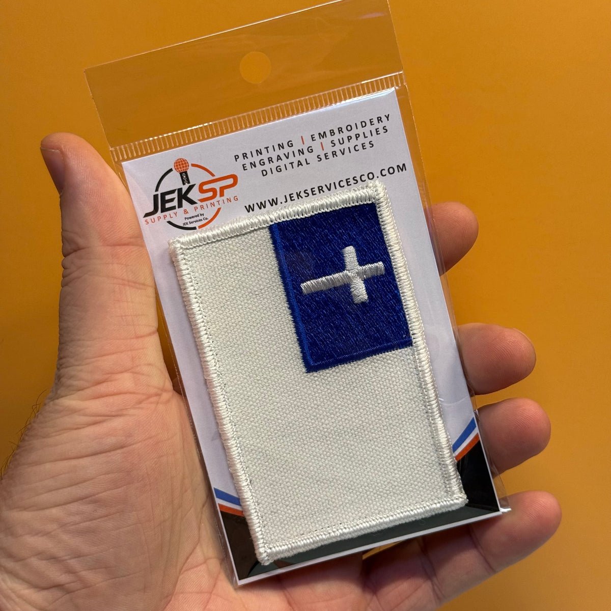 Tactical and White/Blue Christian Flag Patches, 2x3.5" | Made in USA | VELCRO® Brand Hook Backing