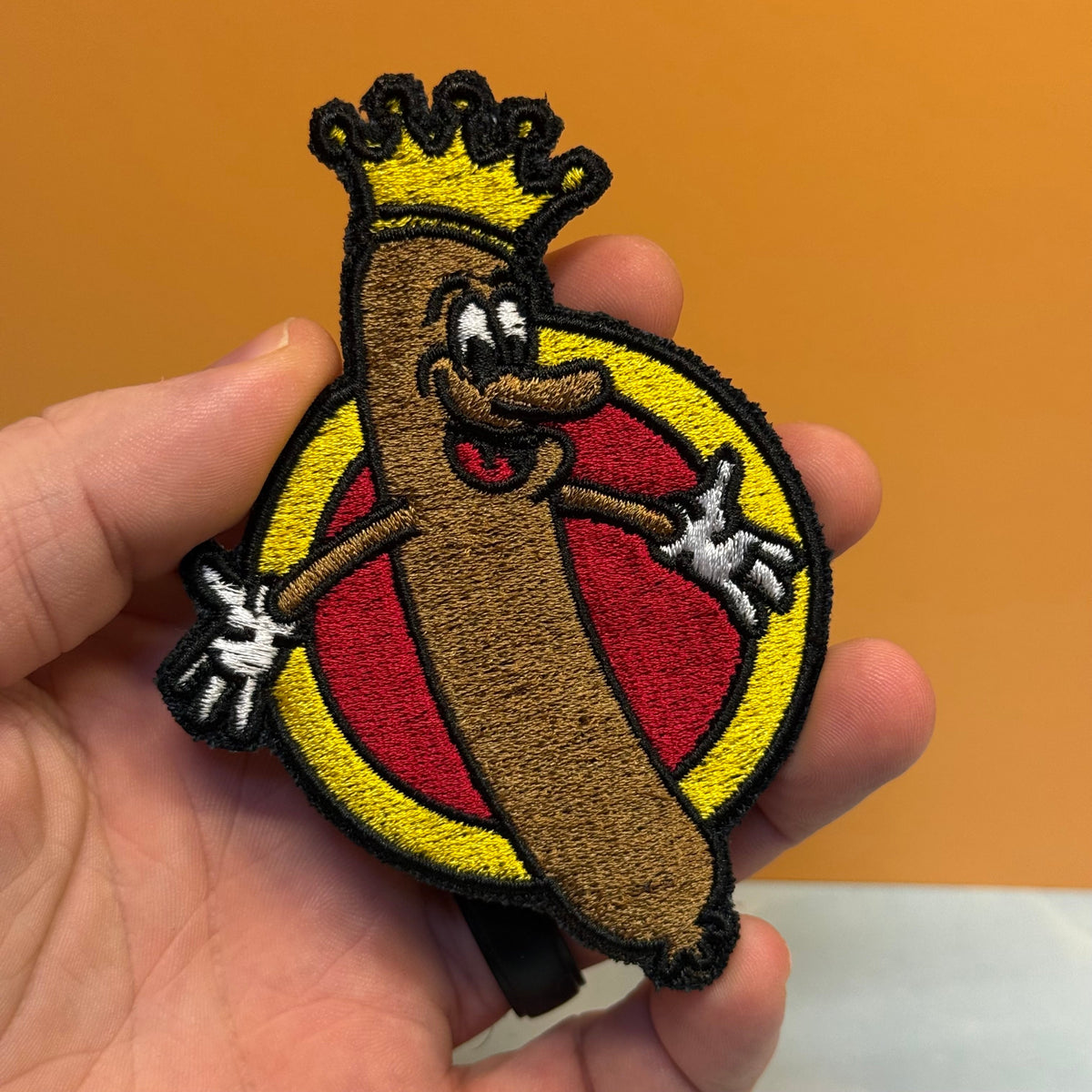 The Wiener King Funny Morale Patch, 3x4" | Made in USA | VELCRO® Brand Hook Backing