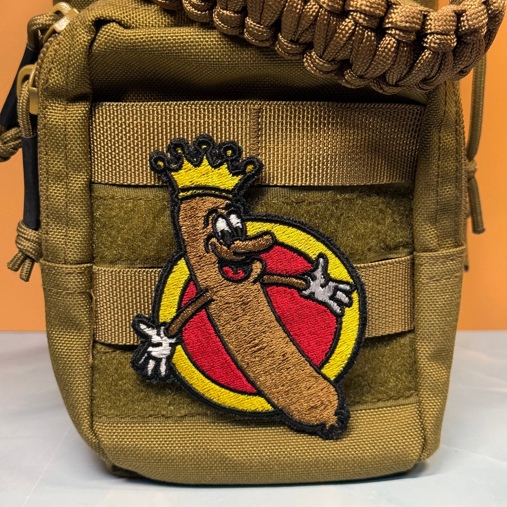 The Wiener King Funny Morale Patch, 3x4" | Made in USA | VELCRO® Brand Hook Backing