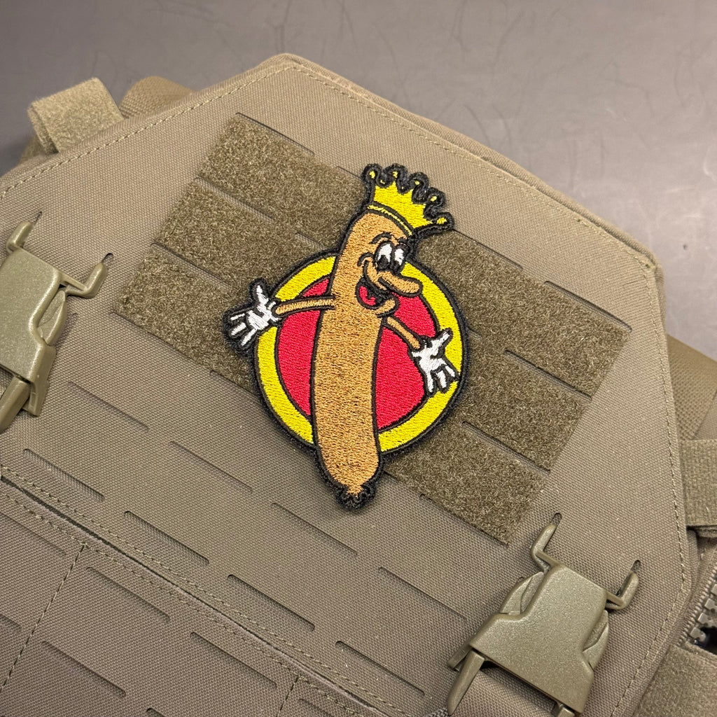 The Wiener King Funny Morale Patch, 3x4" | Made in USA | VELCRO® Brand Hook Backing