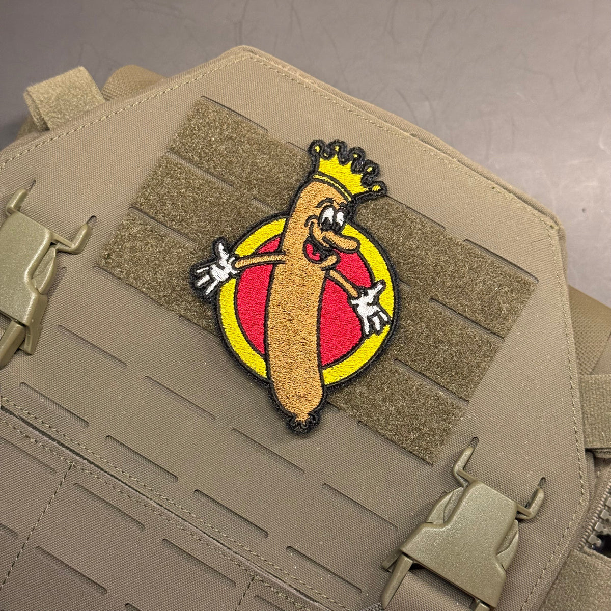 The Wiener King Funny Morale Patch, 3x4" | Made in USA | VELCRO® Brand Hook Backing