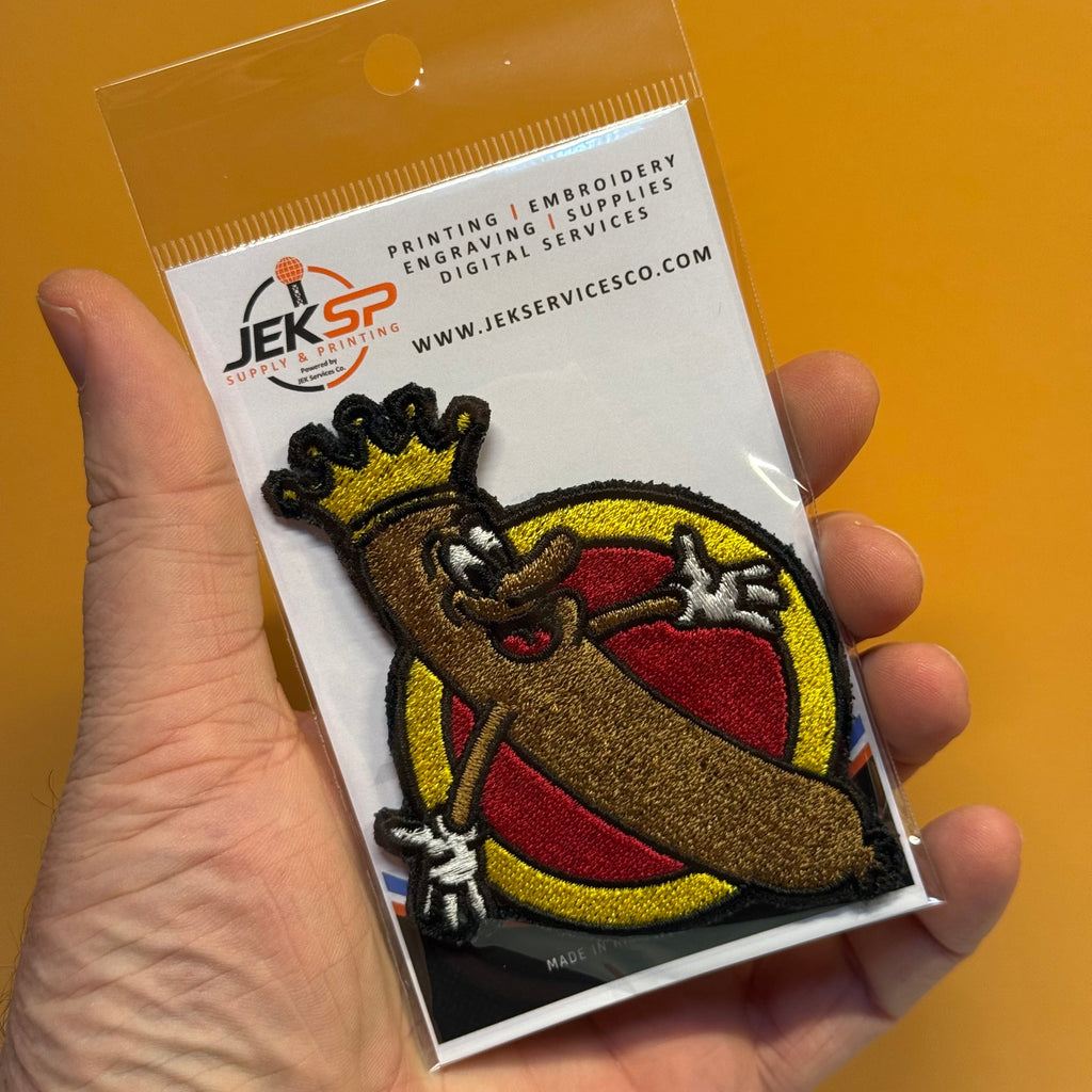 The Wiener King Funny Morale Patch, 3x4" | Made in USA | VELCRO® Brand Hook Backing
