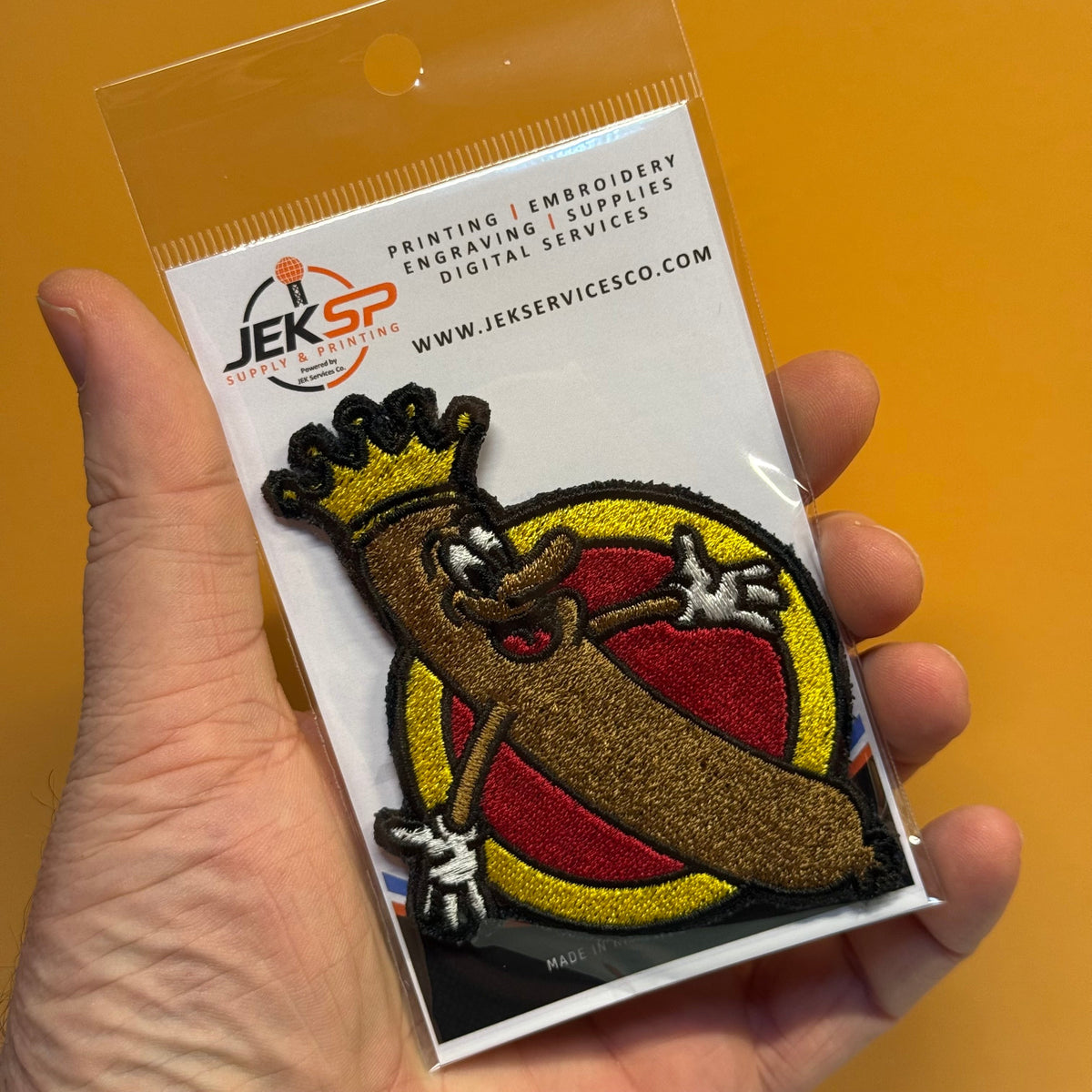The Wiener King Funny Morale Patch, 3x4" | Made in USA | VELCRO® Brand Hook Backing