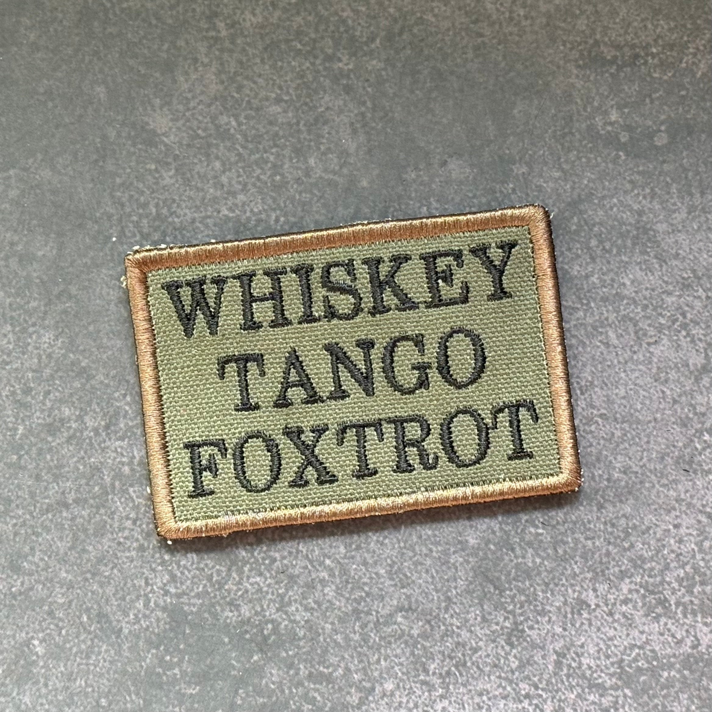 Whiskey Tango Foxtrot WTF Funny Morale Patch, 2x3" | Made in USA | VELCRO® Brand Hook Backing