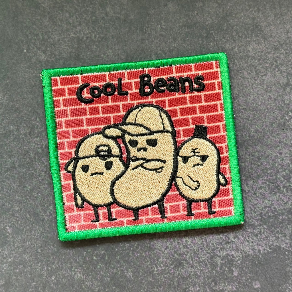Cool Beans Funny Morale Patch | Made in USA | VELCRO® Brand Hook Backing