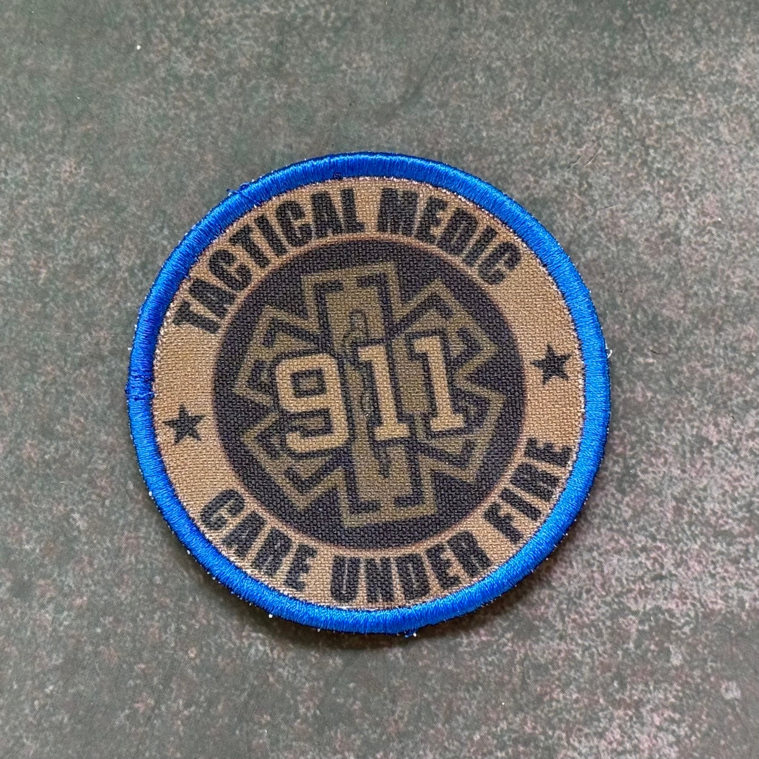 Tactical EMT Paramedic Morale Patch, 911, 3" Round | Made in USA | VELCRO® Brand Hook Backing